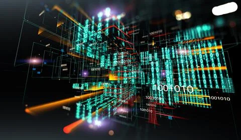 Big data and computing tools abstract background. Stock Illustration