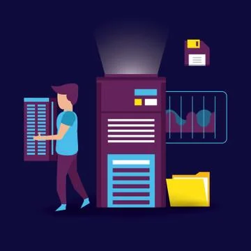 Big data and coworker 스톡 일러스트