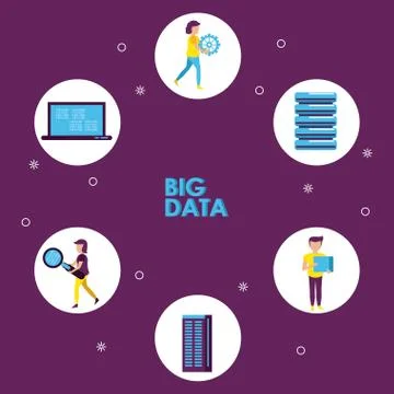 Big data and coworking Stock Illustration