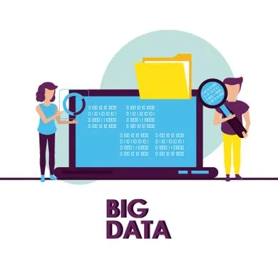 Big data and coworking Stock Illustration