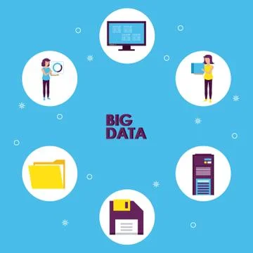 Big data and coworking Stock Illustration
