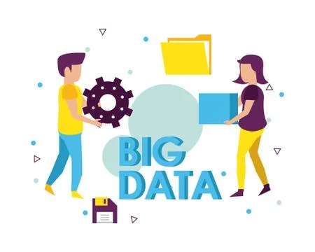 Big data and coworking イラスト素材