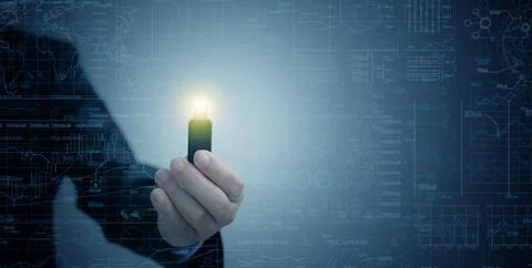 Big data and data analytics concepts. Handy drive with of datum and informa.. Stock Photos