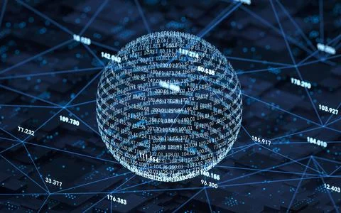 Big data and data center, 3d rendering. Illustrazione stock