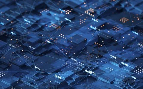 Big data and data center, 3d rendering. Stock Illustration