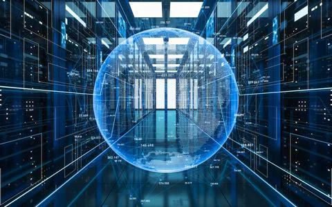 Big data and data center, 3d rendering. Stock Illustration