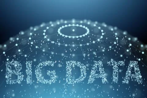Big data and data mining concept illustration  - 3d rendering イラスト素材