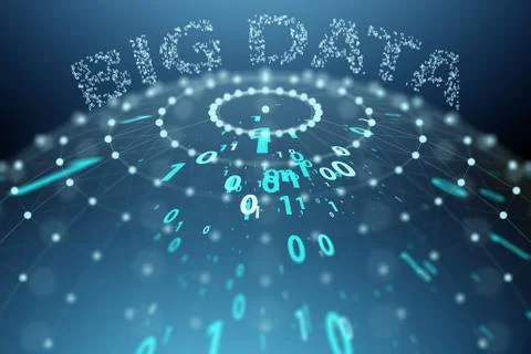 Big data and data mining concept illustration  - 3d rendering イラスト素材