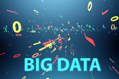 Big data and data mining concept illustration  - 3d rendering イラスト素材
