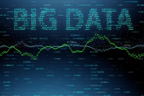 Big data and data mining concept illustration  - 3d rendering イラスト素材