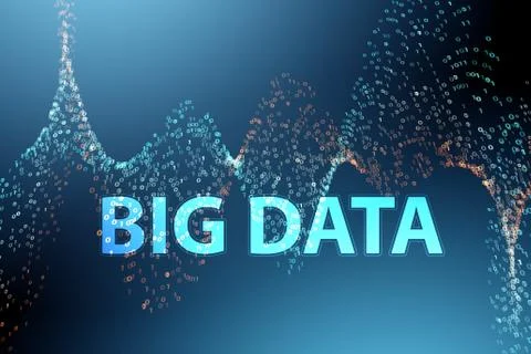 Big data and data mining concept illustration  - 3d rendering Stock Illustration