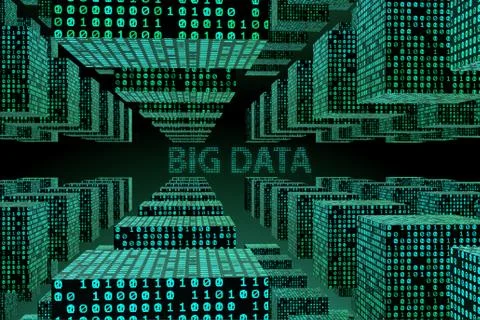 Big data and data mining concept illustration  - 3d rendering イラスト素材