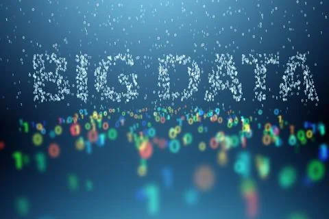 Big data and data mining concept illustration  - 3d rendering Stock Illustration