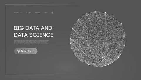Big data and data science. Futuristic technology data visualisation. 스톡 일러스트