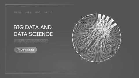 Big data and data science. Futuristic technology data visualisation. Illustrazione stock