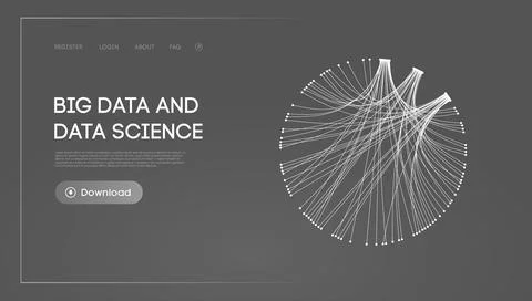 Big data and data science. Futuristic technology data visualisation. Illustrazione stock