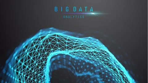 Big data and data science. Futuristic technology data visualisation. Illustrazione stock