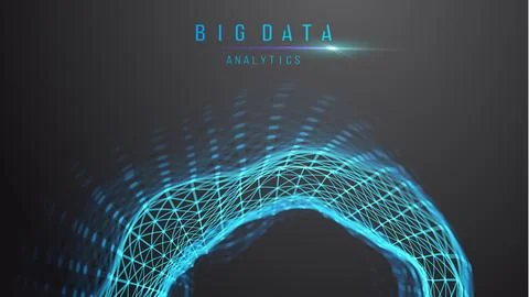Big data and data science. Futuristic technology data visualisation. Illustrazione stock