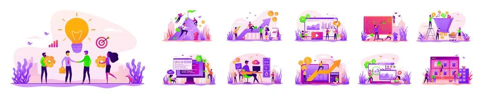 Big data and database development Stock Illustration