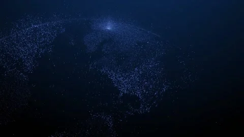 Big data and digital technologies. Planet earth made of particles. Stock Footage 172236914