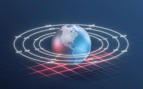 Big data and the earth, information technology concept, 3d rendering. Stock Illustration