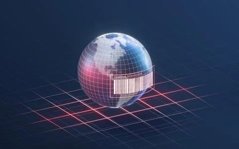 Big data and the earth, information technology concept, 3d rendering. イラスト素材