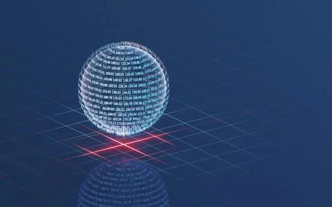 Big data and the earth, information technology concept, 3d rendering. Illustrazione stock