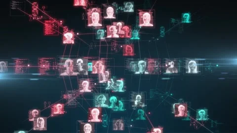 Big Data and Facial Recognition: Transforming Computer Vision Technologies Stock Footage 271015767