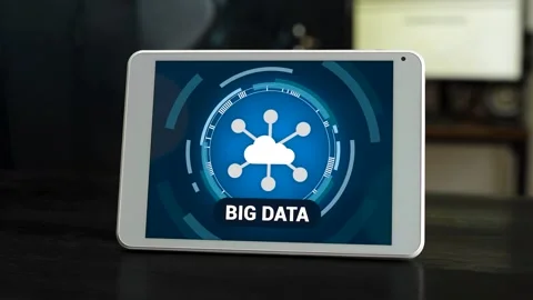 Big data and information management concept. Big data icon on digital platform. Stock Footage 304856831