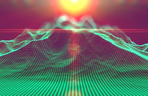 Big data and information technology. close up 3d illustration. Stock Illustration