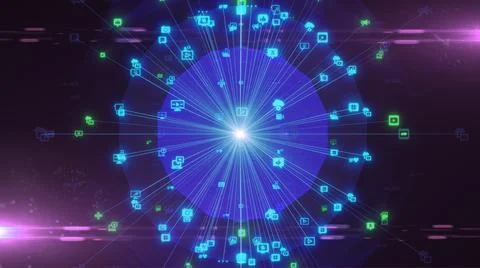 Big data and iot connect devices technology fast data transfer of information 스톡 일러스트