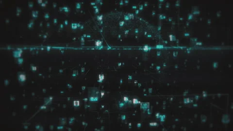 Big data and social network concept with connecting people portraits linked by Stock Footage 201445209