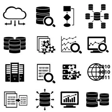 Big data and technology icons Stock Illustration