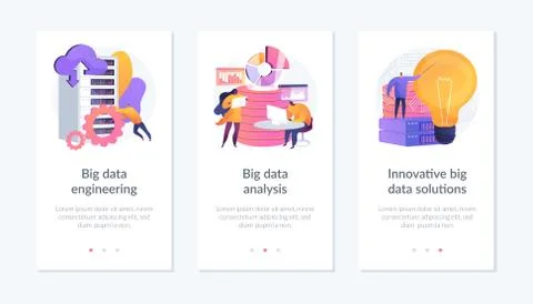Big data app interface template. 스톡 일러스트