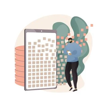 Big data applications abstract concept vector illustration. Illustrazione stock