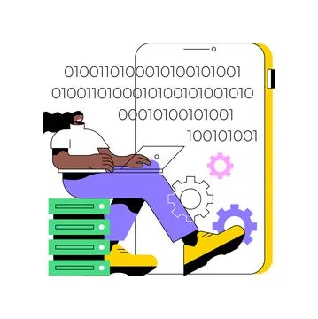 Big data applications abstract concept vector illustration. Illustrazione stock