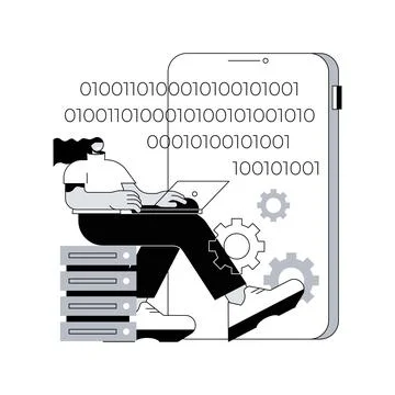 Big data applications abstract concept vector illustration. Illustrazione stock