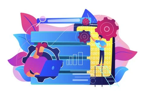 Big data applications concept vector illustration. Stock Illustration