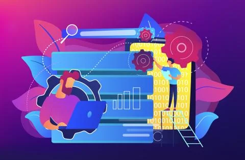 Big data applications concept vector illustration. 스톡 일러스트