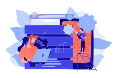 Big data applications concept vector illustration. Stock Illustration