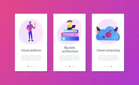 Big data architecture app interface template. Stock Illustration