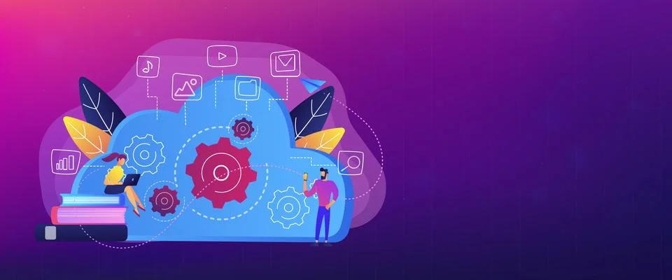 Big data architecture header banner. Stock Illustration
