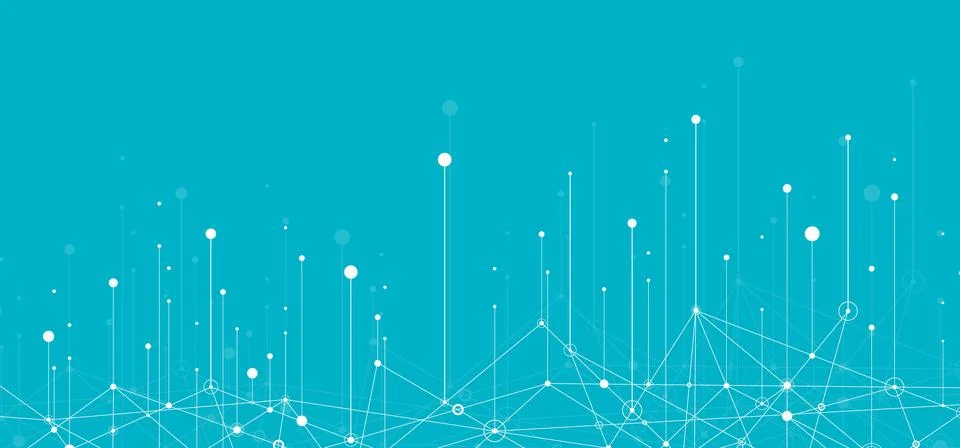 Big data background. Social network concept with connected lines and dots Stockillustratie