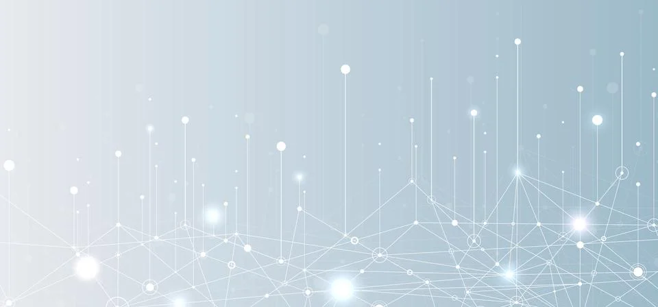 Big data background. Social network concept with connected lines and dots Illustrazione stock