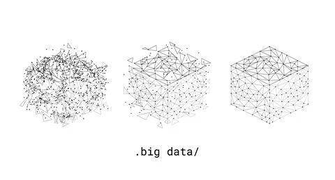 Big data background. Social network concept with connected lines and dots Stock Illustration