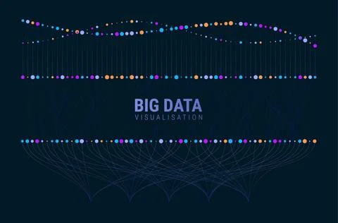 Big data background. Social network concept with connected lines and dots Illustrazione stock
