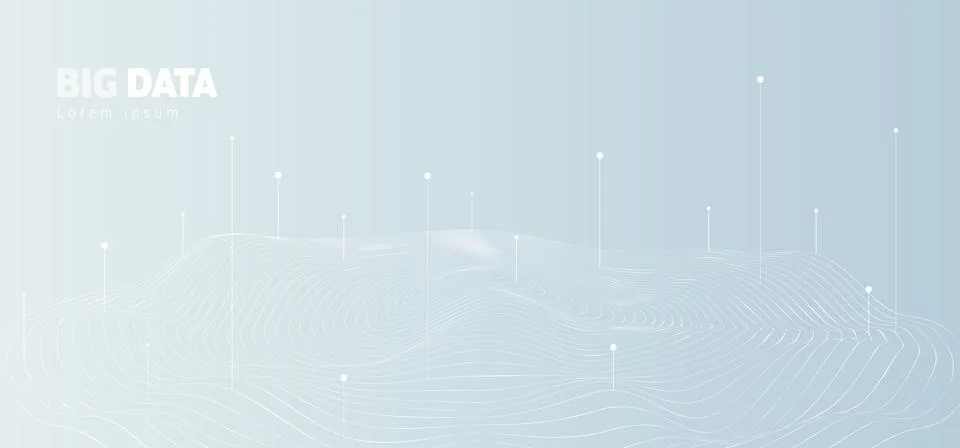 Big data background. Social network concept with connected lines and dots Illustrazione stock