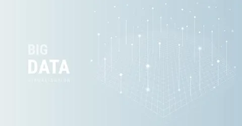 Big data background. Social network concept with connected lines and dots Illustrazione stock