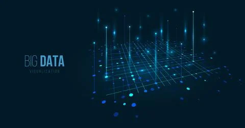 Big data background. Social network concept with connected lines and dots Illustrazione stock