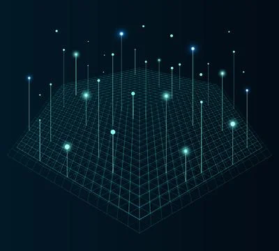 Big data background. Social network concept with connected lines and dots Stock Illustration